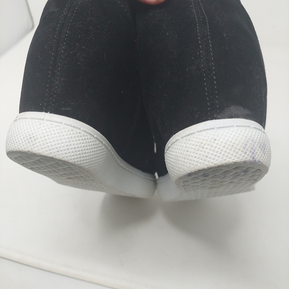 Outwoods Hide-1 Black Faux Suede Hi Top Platform Wedge Fashion Sneakers  Size 8 - Picture 3 of 11